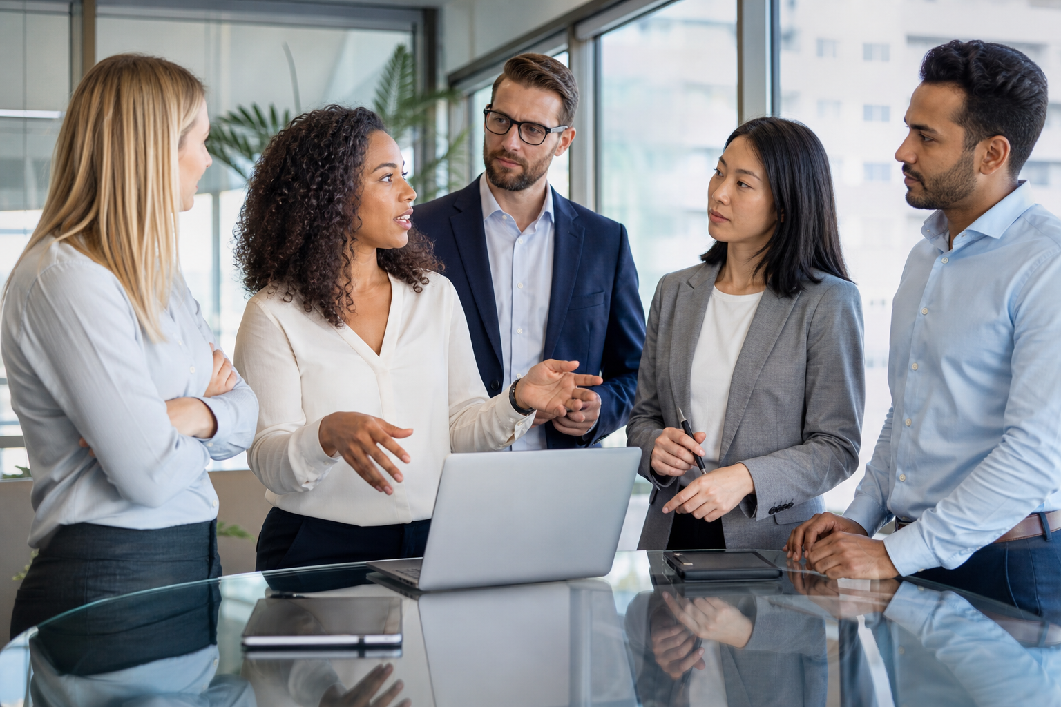 Morwin Technologies team collaborating in a modern office